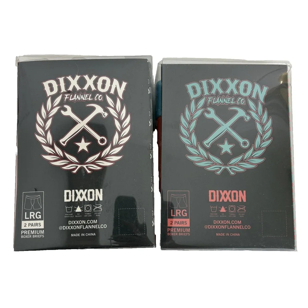 Dixxon Boxer Briefs Men L 2 X 2 Pack Red Black Animal Print Premium Underwear‎